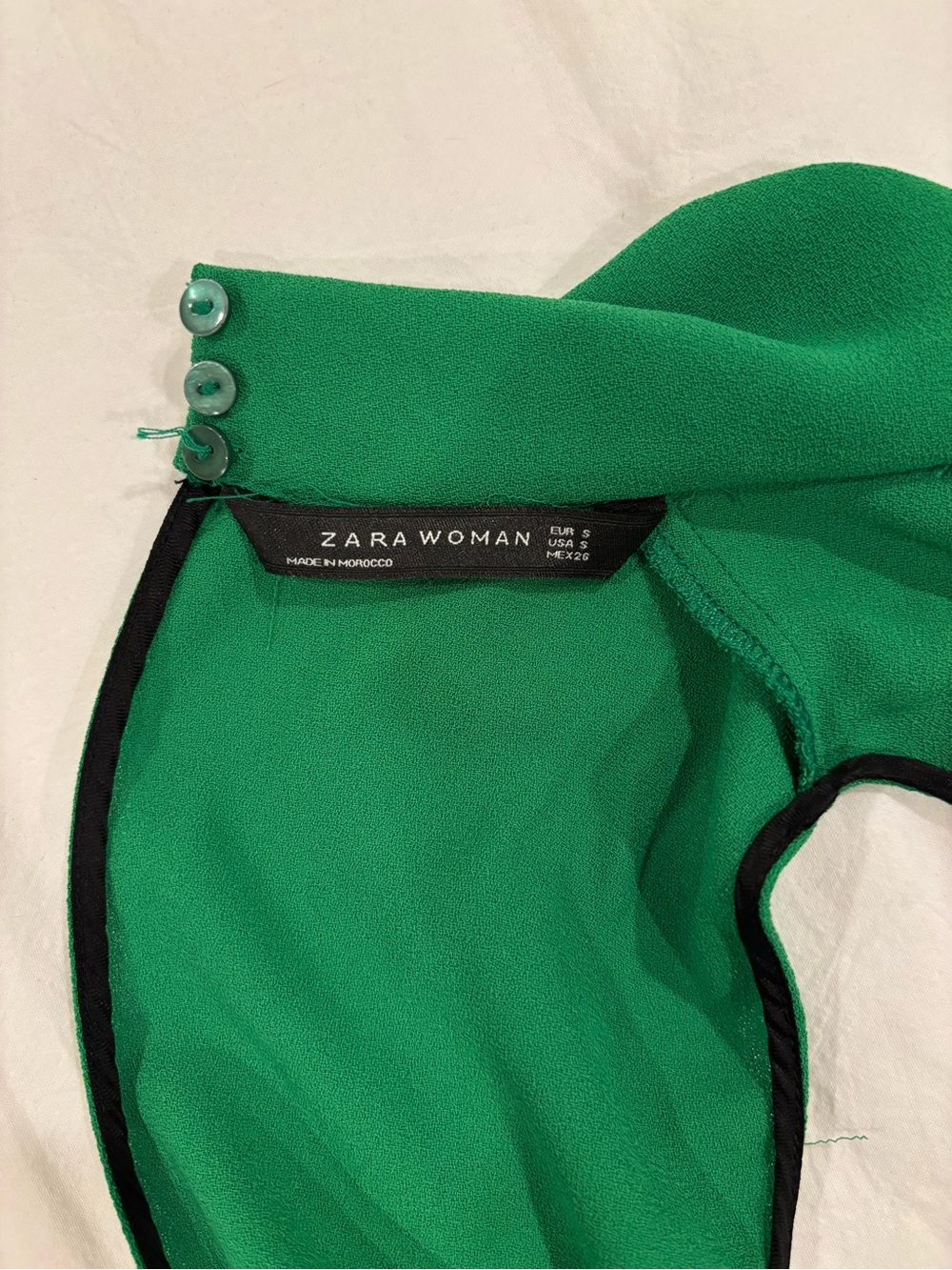 Zara Green Sleeveless Blouse